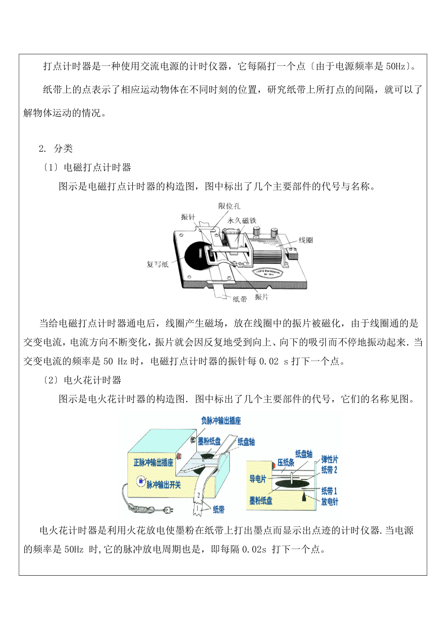 实验用打点计时器测量物体速度和加速度.docx_第2页