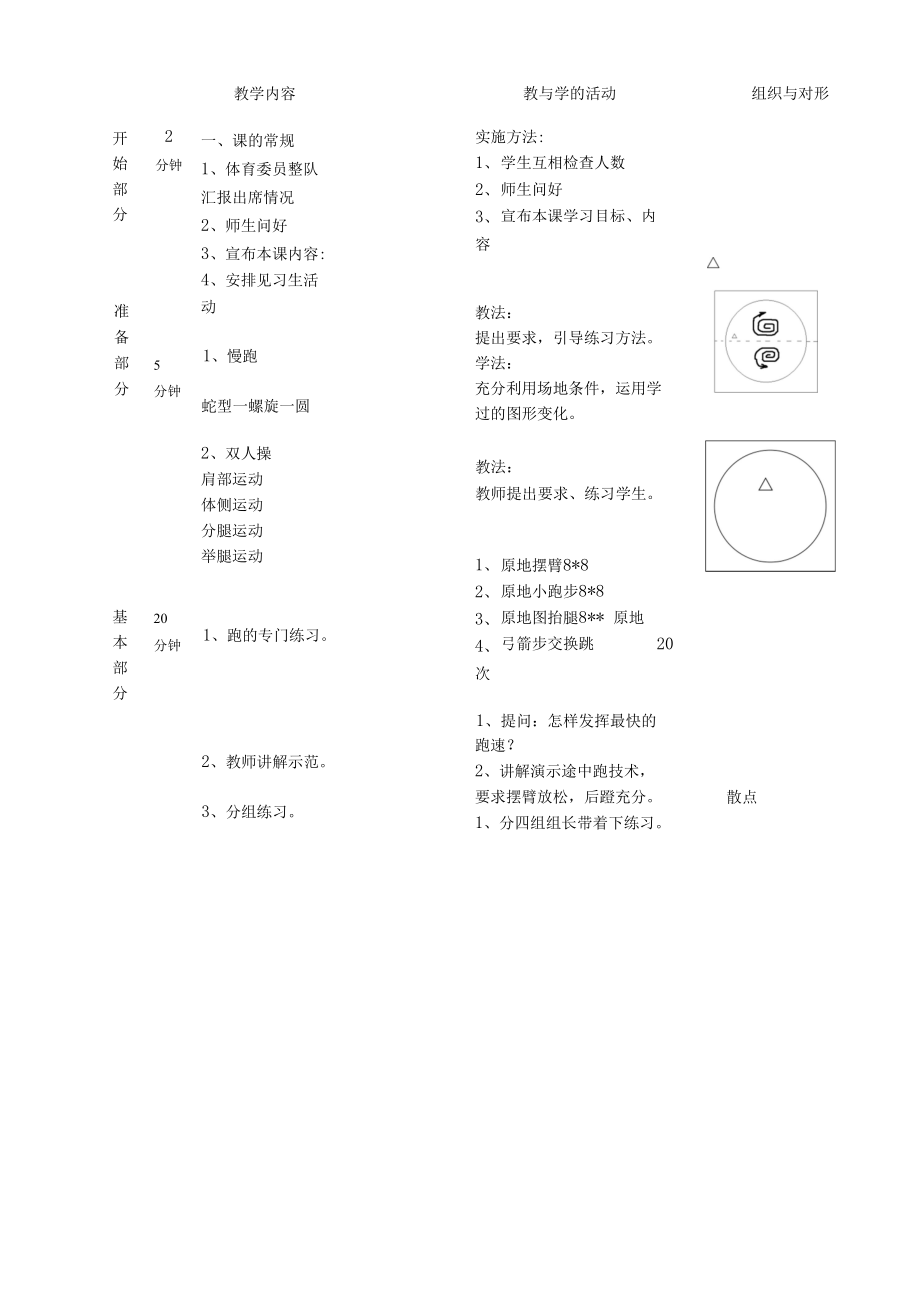 水平四（七年级）体育《快速跑50-60米》教案 (2).docx_第2页