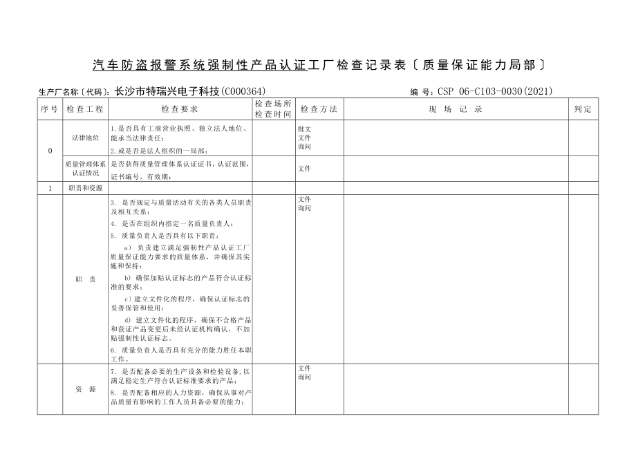 工厂检查记录表.doc_第1页