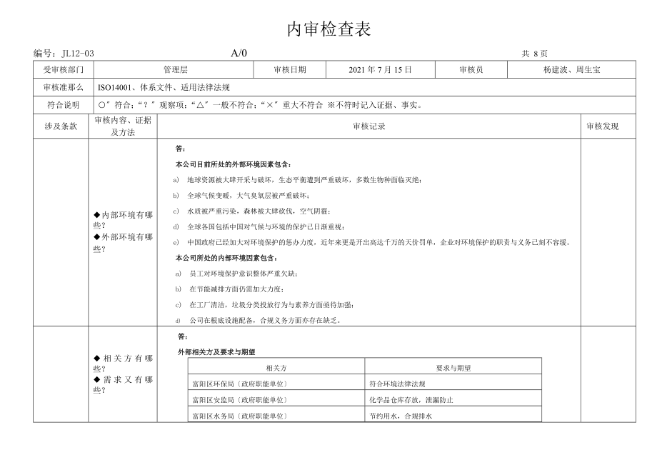 环境内审检查表2015版.doc_第2页