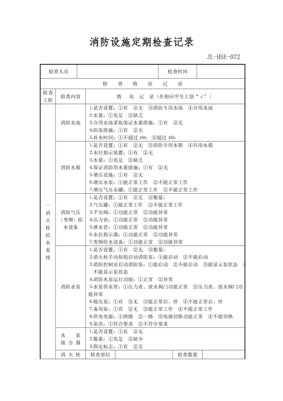 消防设施检查记录表1.doc_第1页