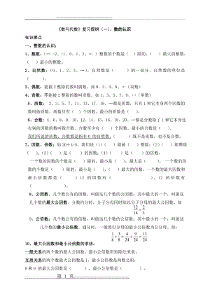 六年级数学总复习提纲-数与代数(13页).doc