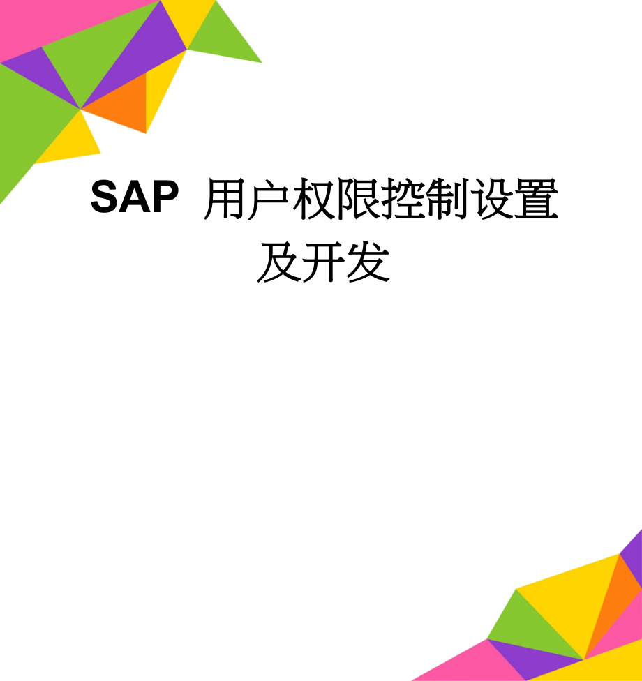 SAP 用户权限控制设置及开发(5页).doc_第1页