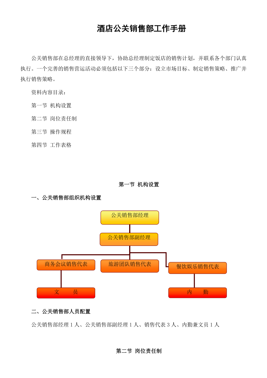 酒店公关销售部工作手册.doc_第1页