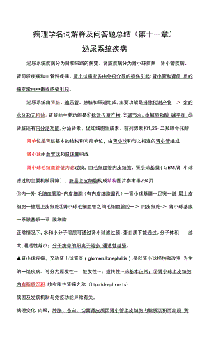 病理学名词解释及问答题总结（第十一章）.docx