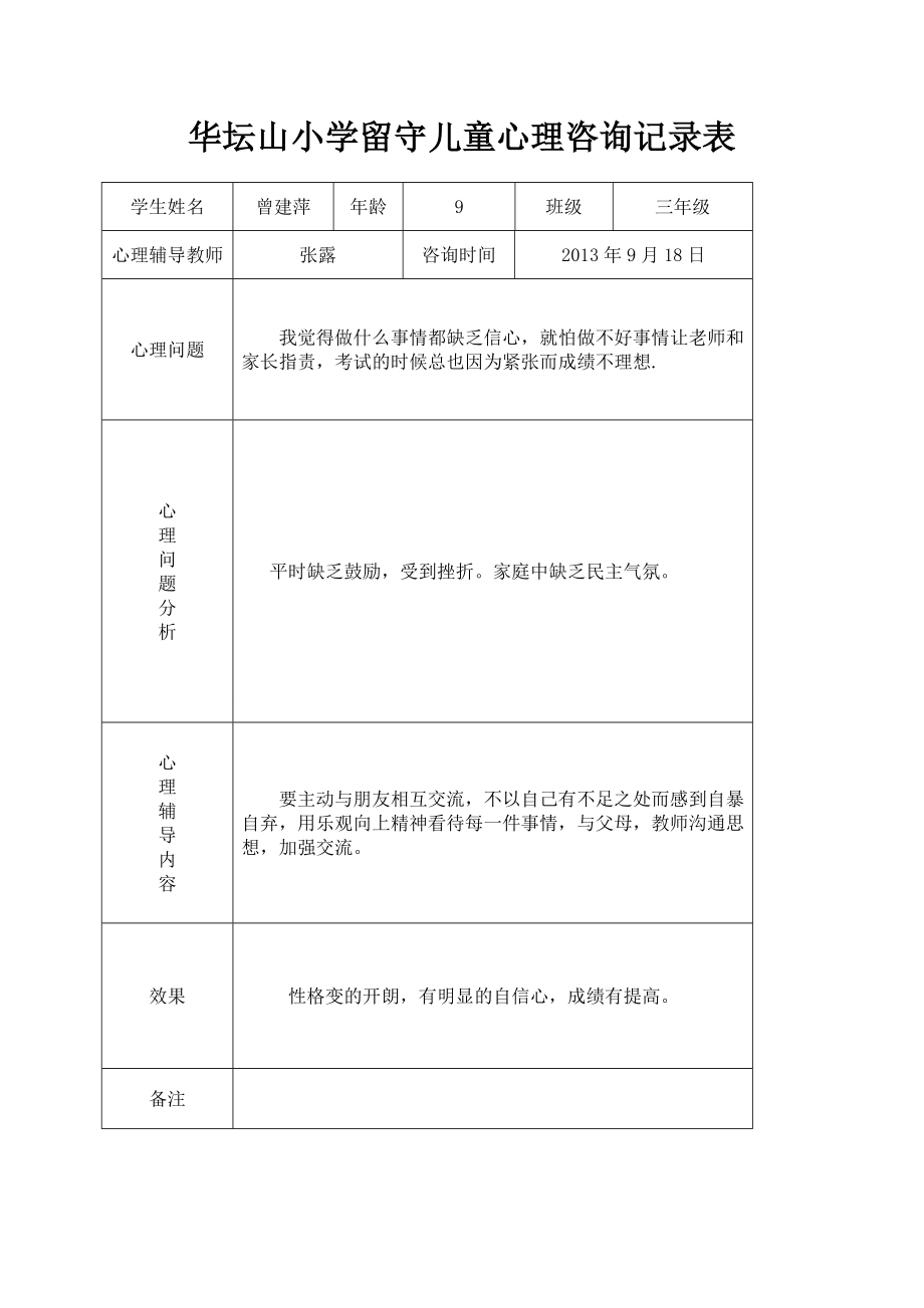 留守儿童心理辅导记录表-(1).doc_第2页