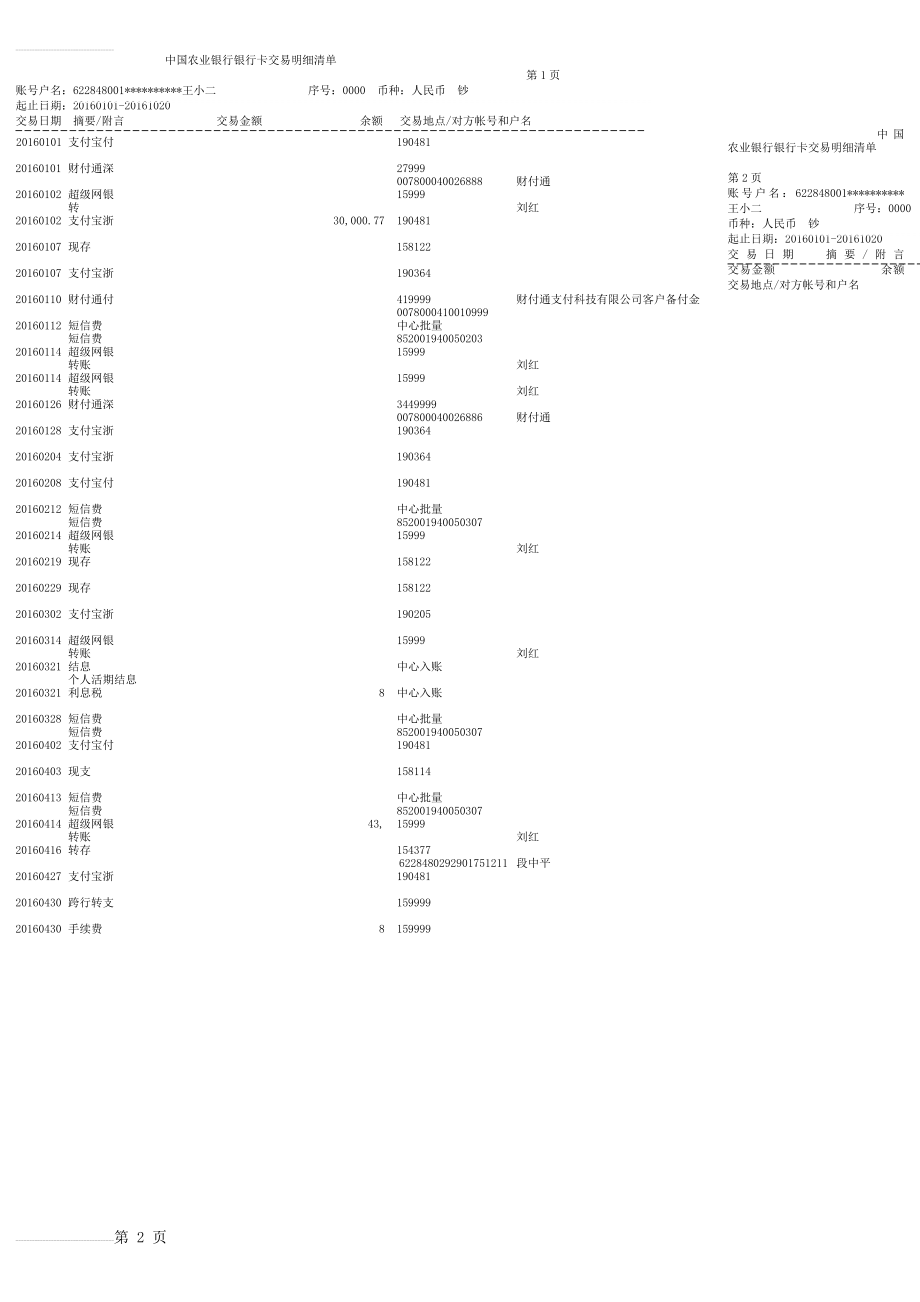 中国农业银行流水单(5页).doc_第2页