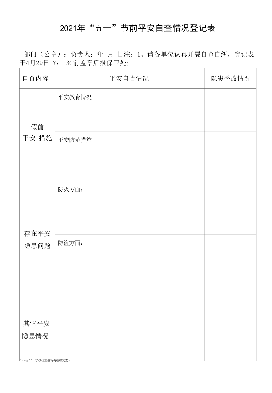 “五一”节前安全自查情况登记表.docx_第1页