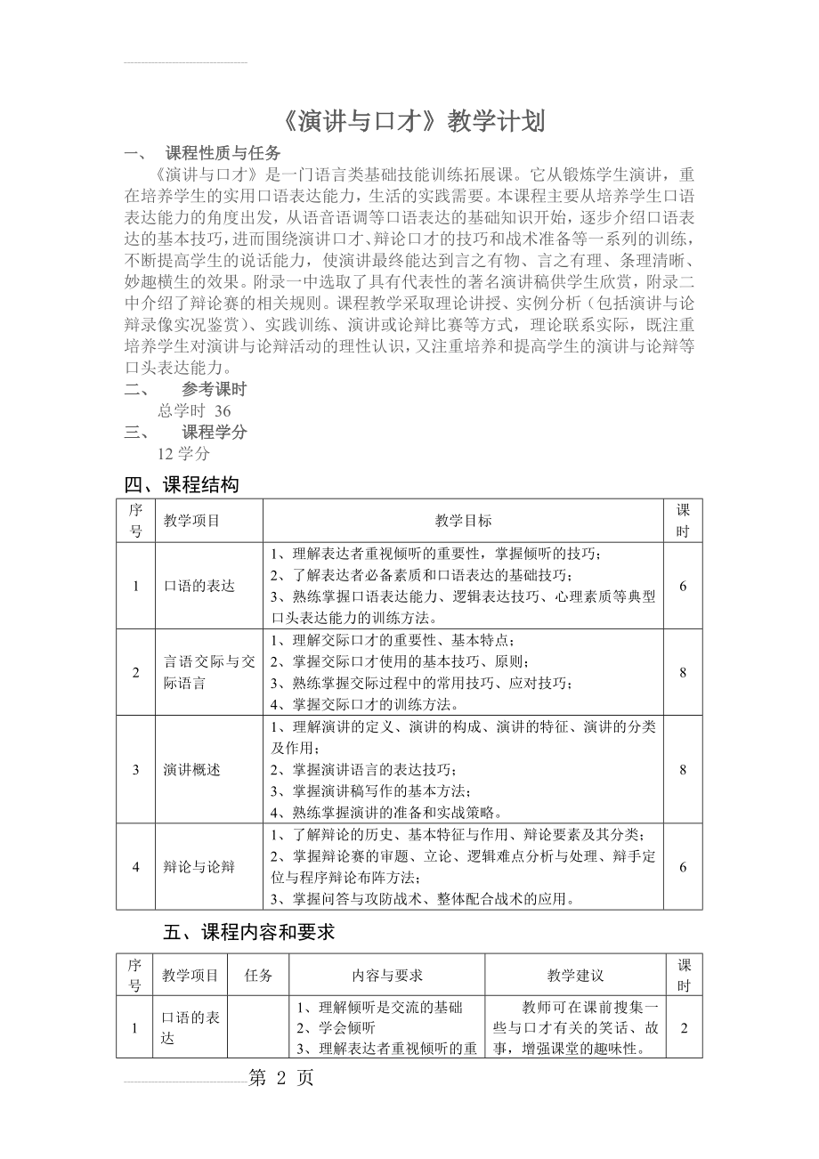 《演讲与口才》教学计划(8页).doc_第2页