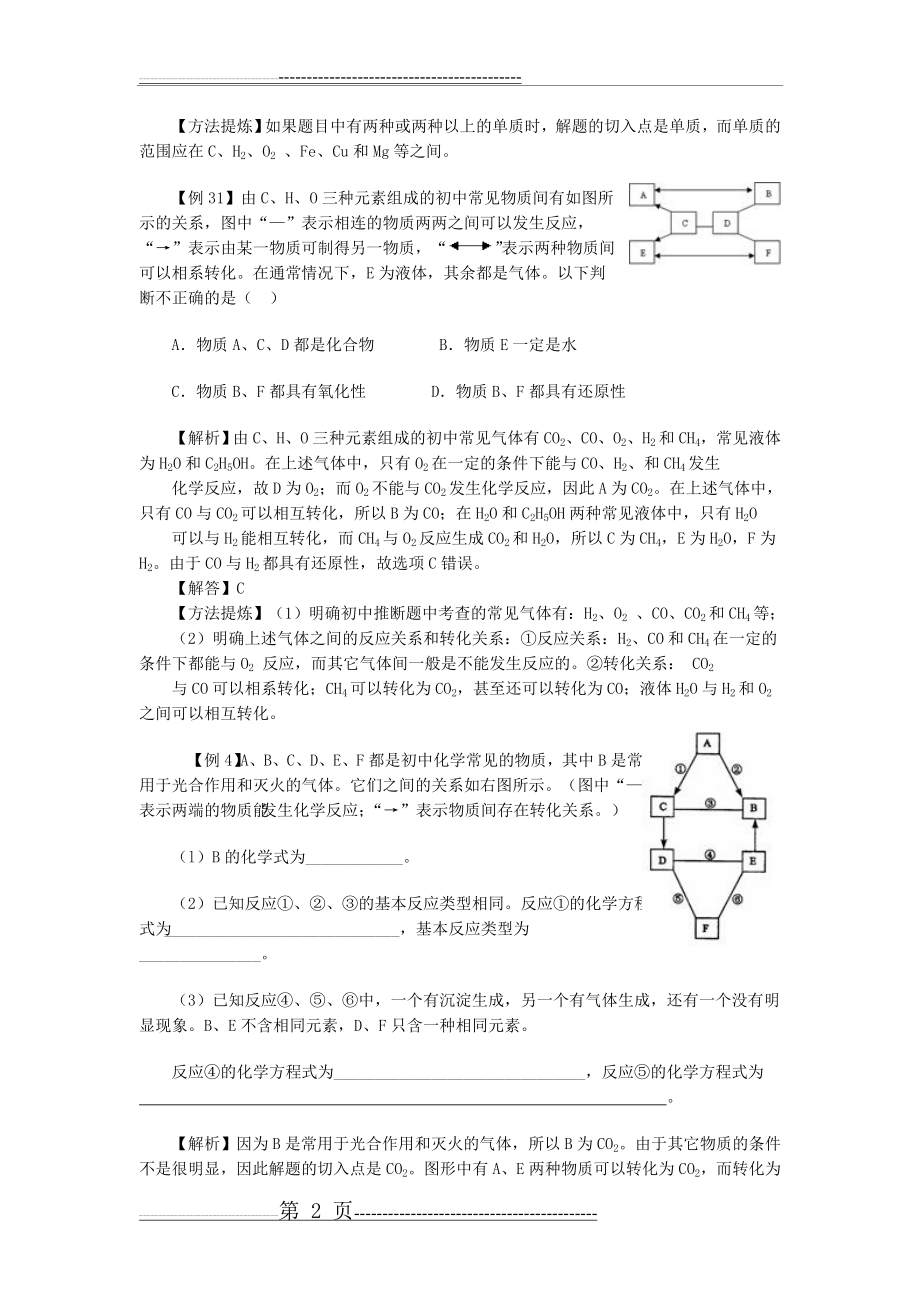 初中化学推断题举例(4页).doc_第2页