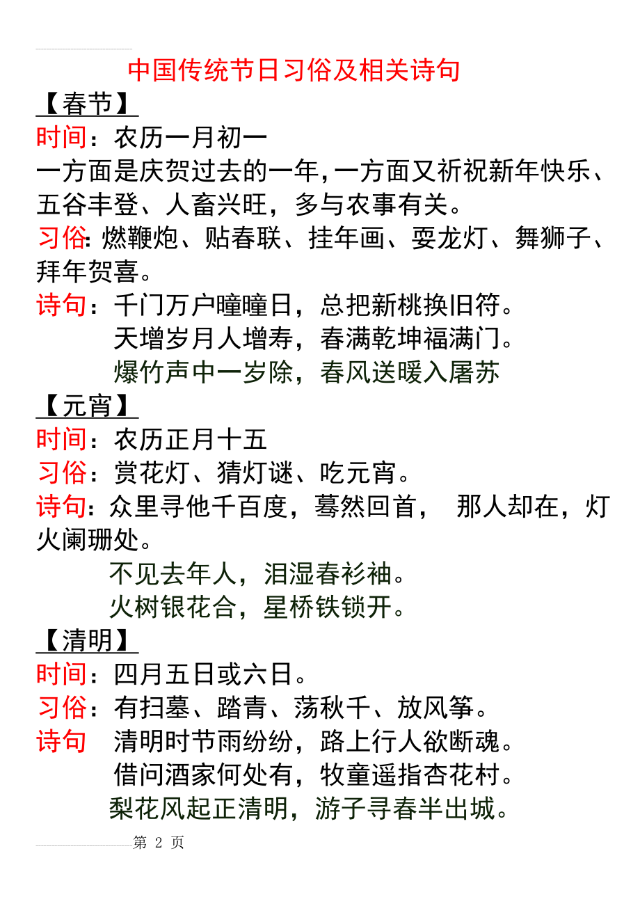 中国传统节日习俗及相关诗句(4页).doc_第2页