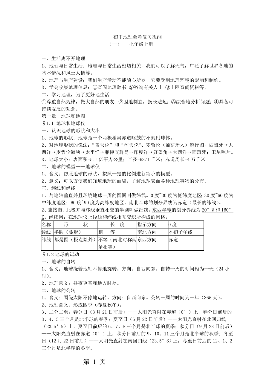 初二地理生物结业考复习资料(80页).doc_第1页