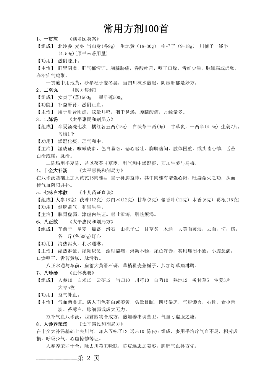 中医常用方剂100首(16页).doc_第2页