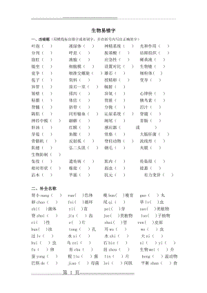 初中生物易错字集(4页).doc