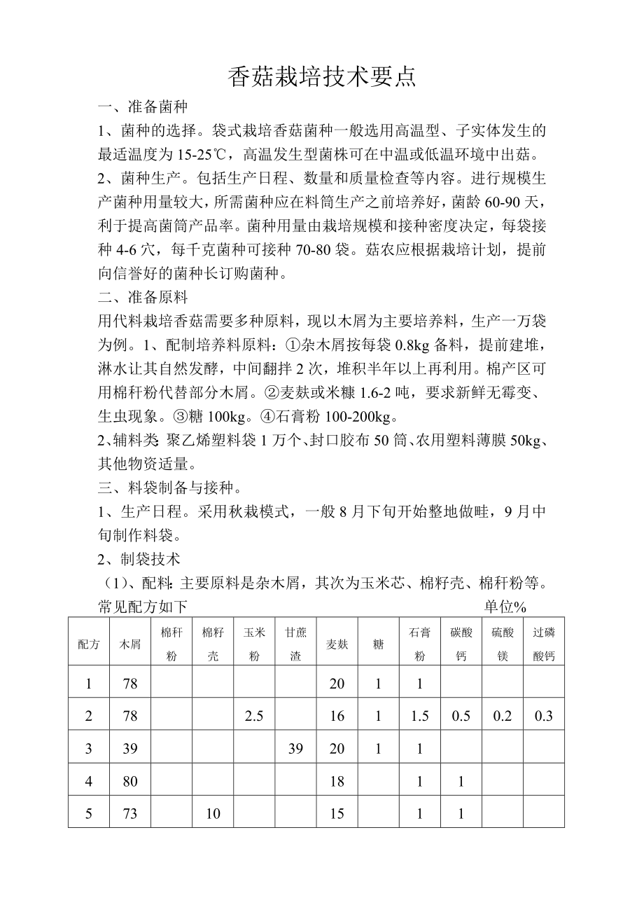 香菇栽培技术要点.doc_第1页