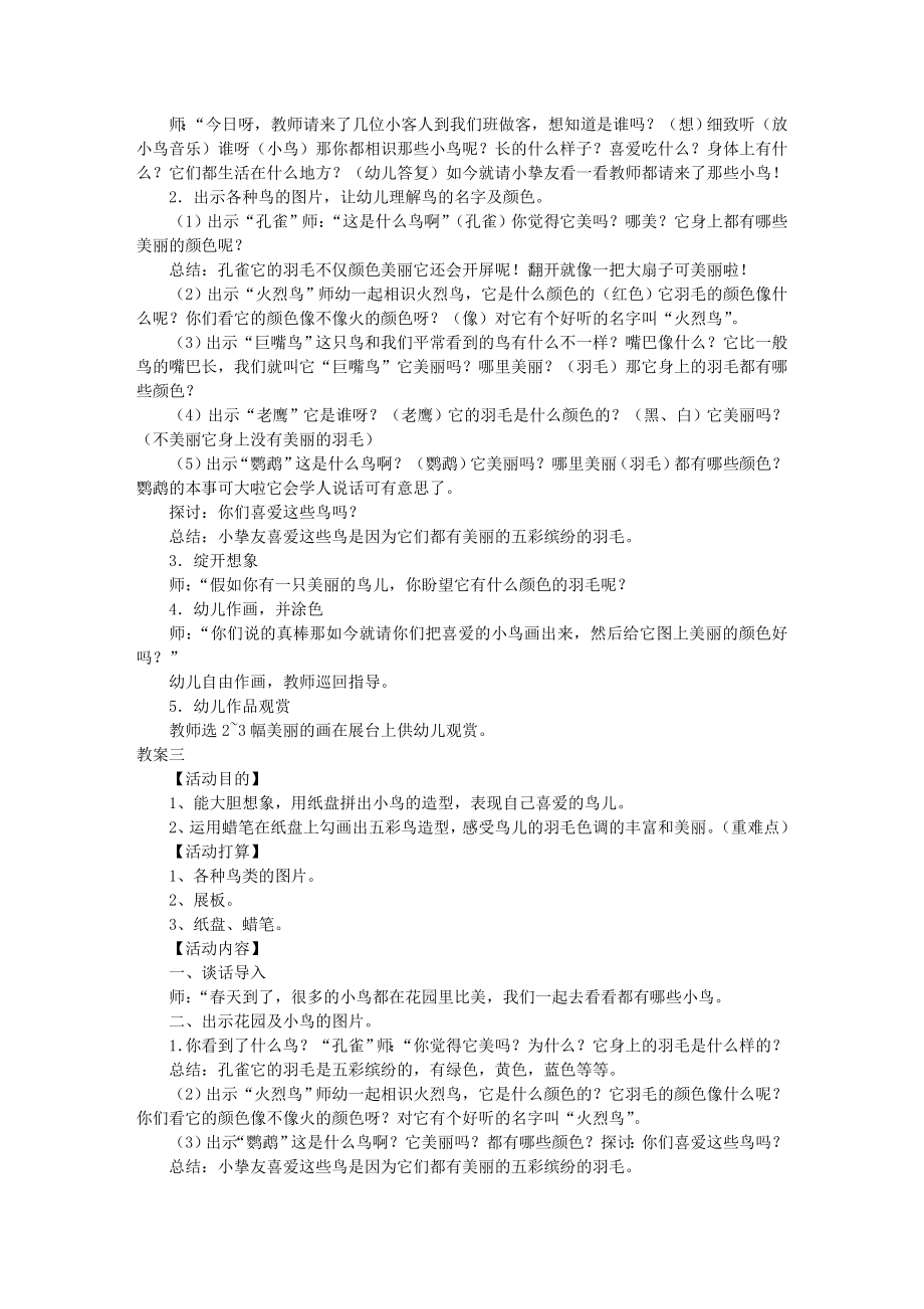 中班美术教案五彩鸟共4篇.docx_第2页