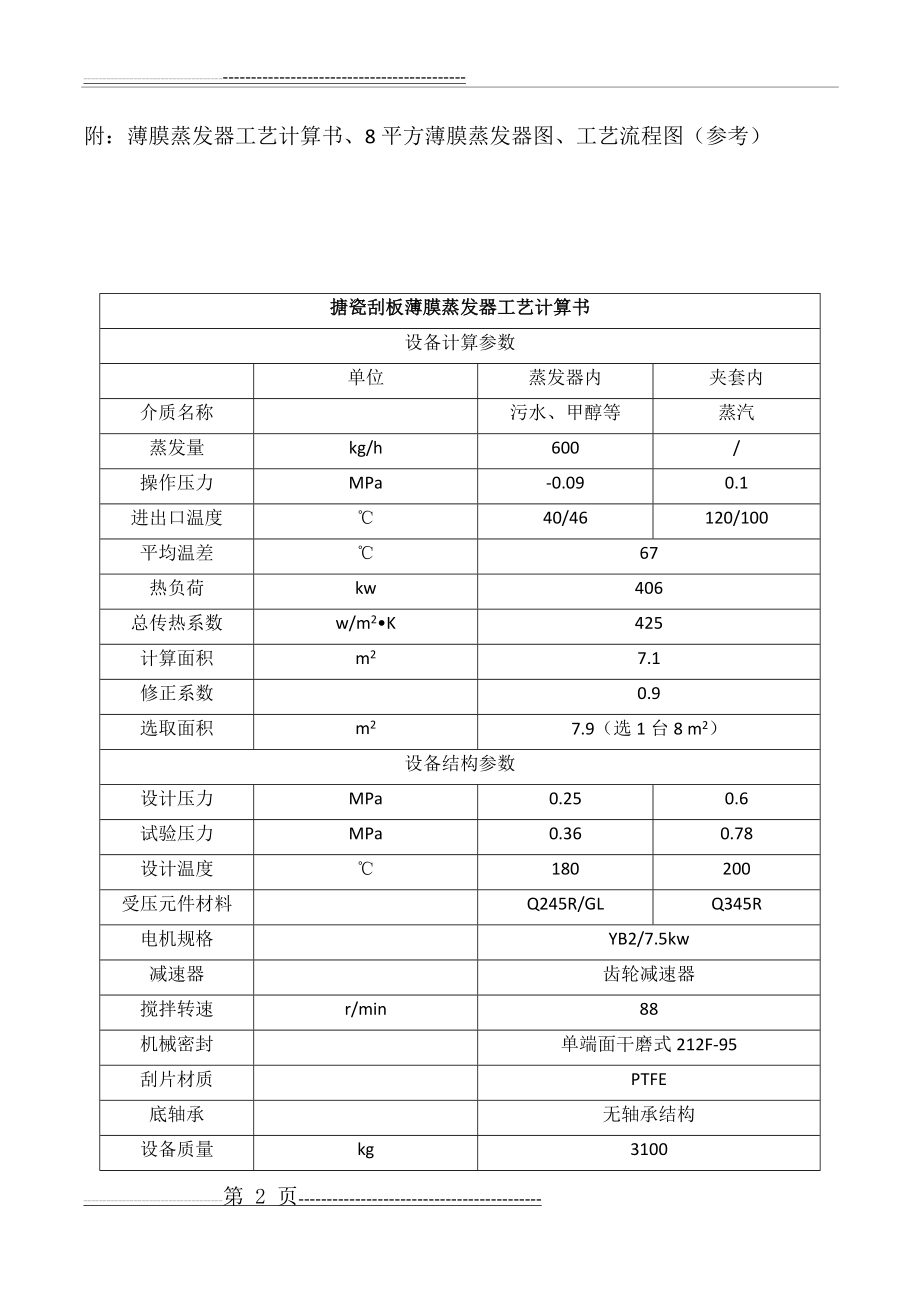 利用薄膜蒸发器处理废水浓缩方案(4页).doc_第2页