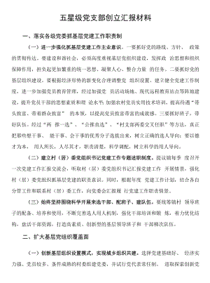 五星级党支部创建汇报材料.docx