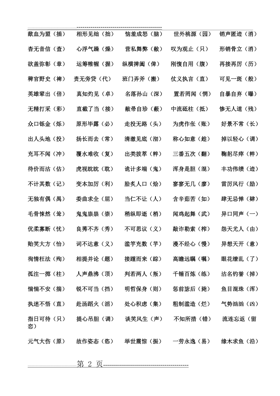 初中生易错字四字词语整理(3页).doc_第2页