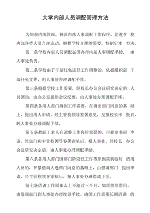 大学内部人员调配管理办法.docx