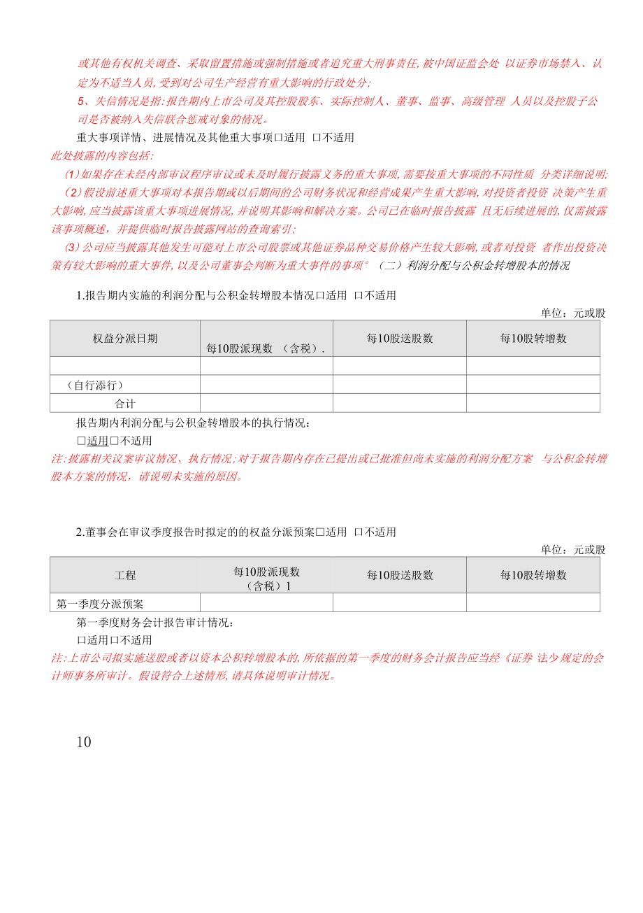 上市公司第一季度报告内容与格式模板.docx_第2页