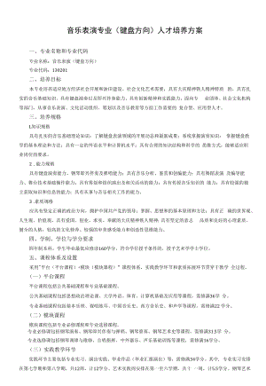 音乐表演专业（键盘方向）人才培养方案（本科）.docx