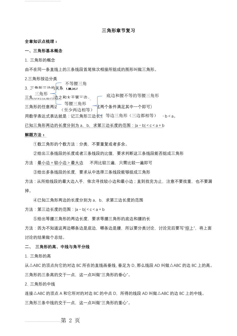 三角形(知识点+题型分类练习)(10页).doc_第2页