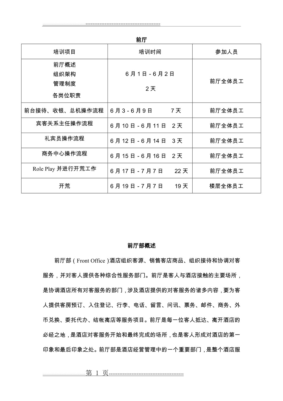 前厅培训大纲及资料(89页).doc_第1页