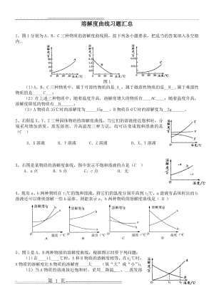 化学溶解度曲线习题汇总——含答案(9页).doc