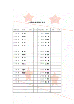 一分钟跳绳成绩记录表2(3页).doc