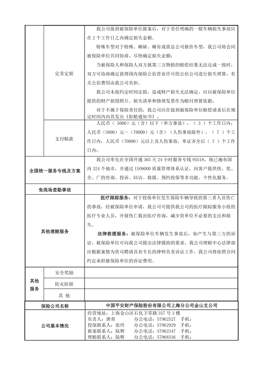 中标保险公司价格和服务情况一览表.docx_第2页