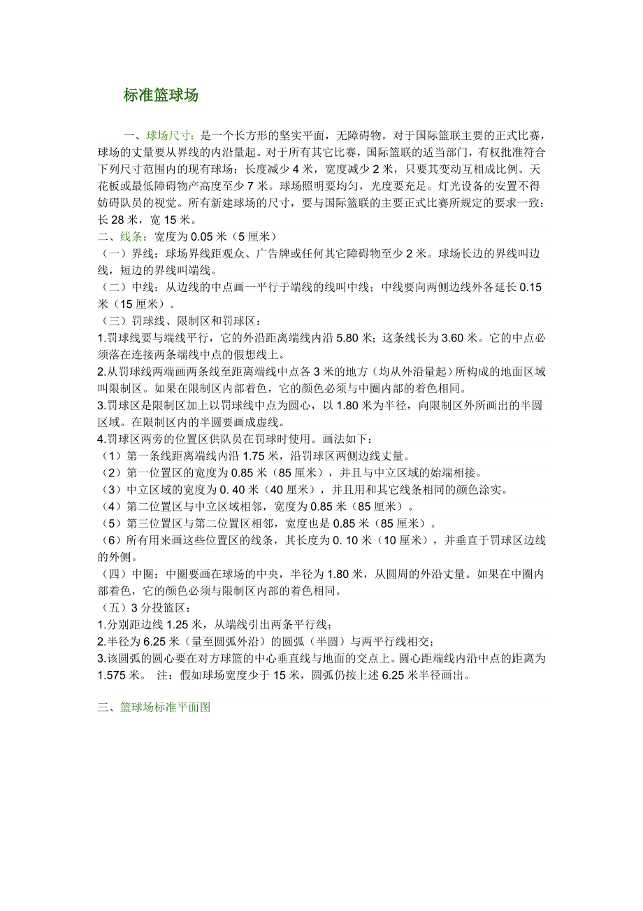 篮球场平面图及尺寸介绍.doc_第1页