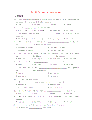 九年级英语全册《Unit-11-Sad-movies-make-me-cry》基础练习-(新版)人教新目标版.doc