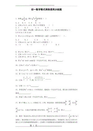 初一数学整式乘除提高训练题(13页).doc