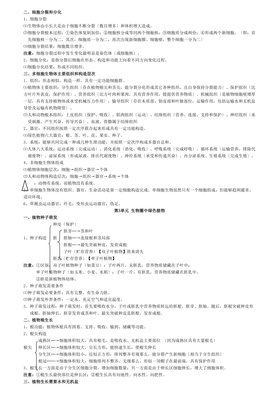 苏教版初中生物复习提纲资料.doc_第2页