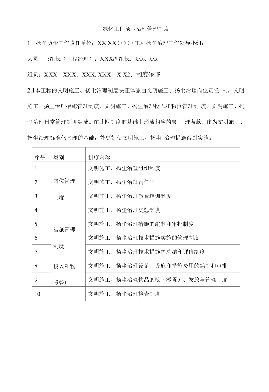 绿化工程扬尘治理管理制度.docx_第1页