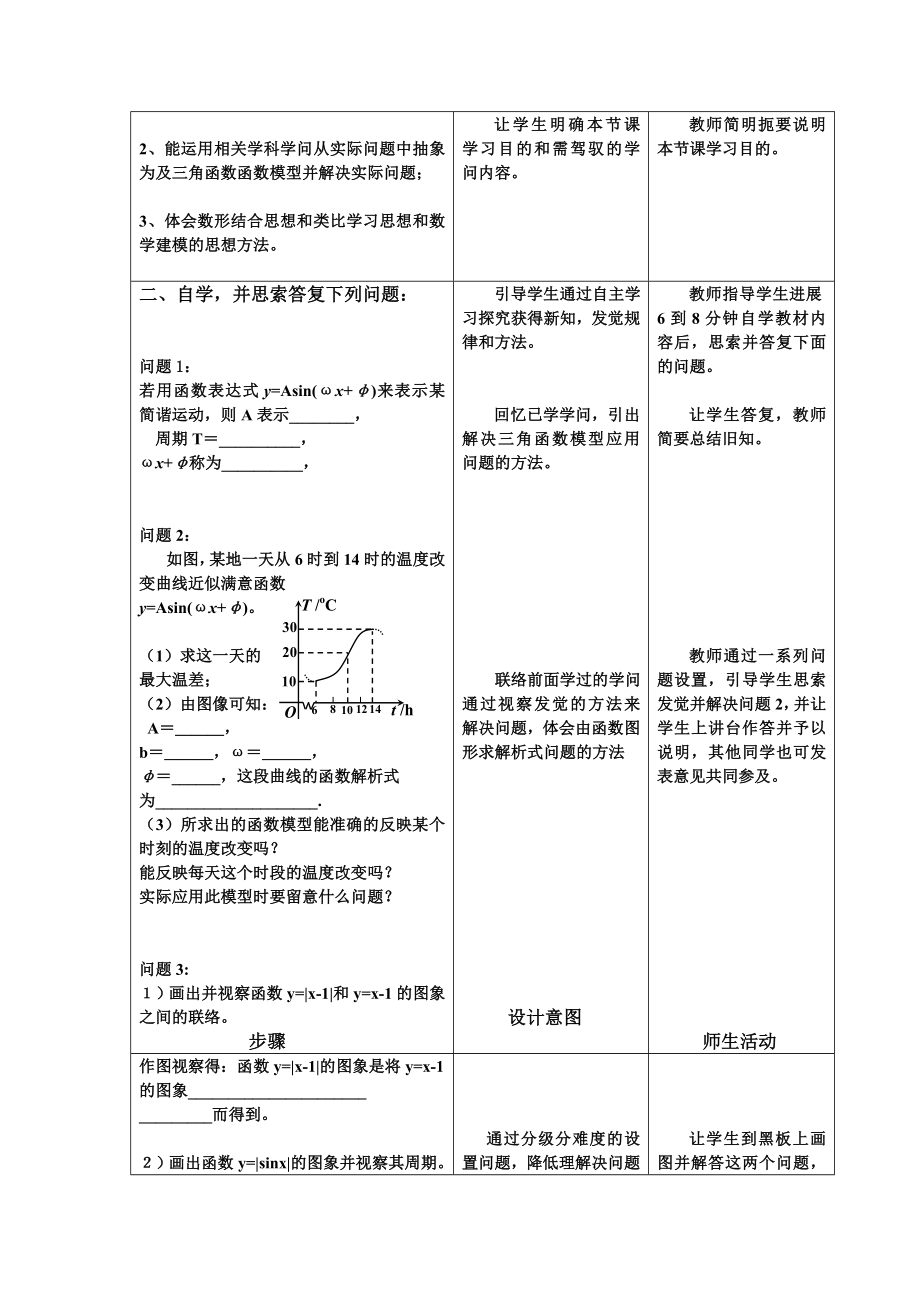 高中数学人教A版必修4三角函数模型的简单应用教案.docx_第2页