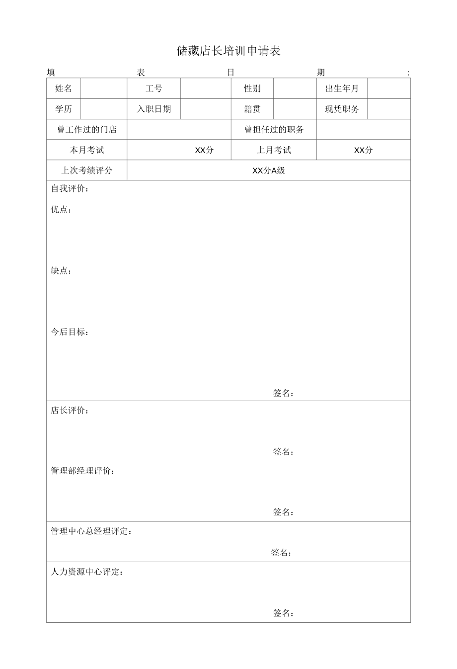 储备店长培训申请表.docx_第1页