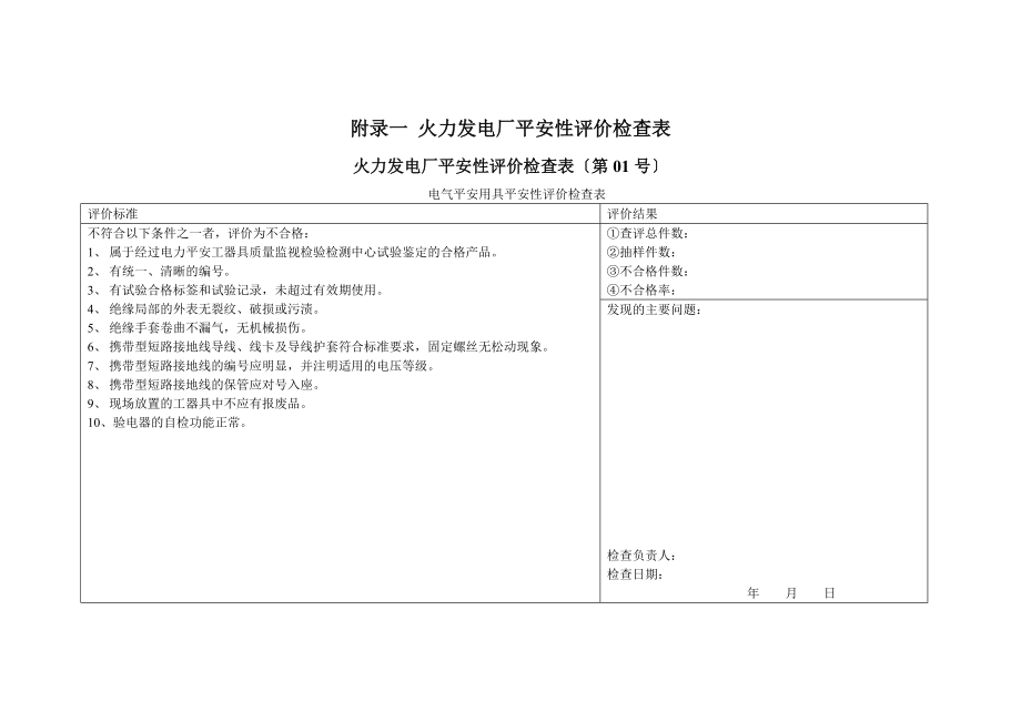 火力发电厂安全性评价检查表09版.doc_第1页