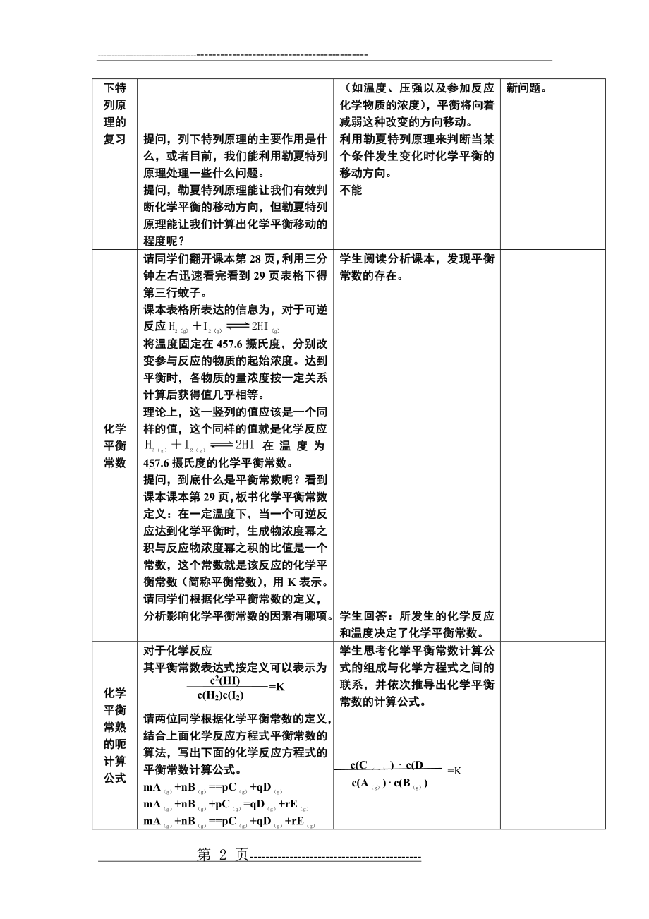 化学平衡常数教案1(4页).doc_第2页