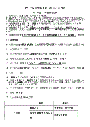 湘教版小学科学五年级下册知识点.docx