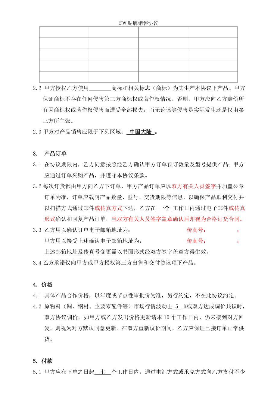 ODM贴牌销售协议.doc_第2页