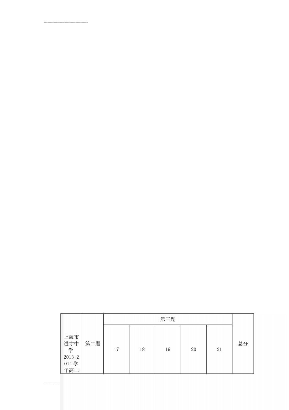 上海市进才中学2013-2014学年高二数学上学期期末考试试题沪教版(9页).doc_第1页