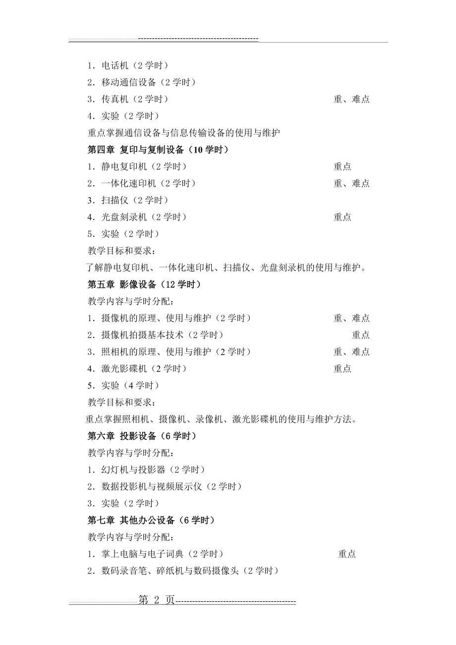 办公自动化教学大纲_2017091100192266(4页).doc_第2页