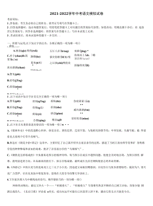 2022届广西南宁市广西大学附属中学十校联考最后语文试题含解析.docx