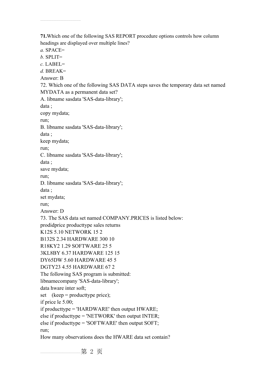 sas base 70题新题(8页).doc_第2页