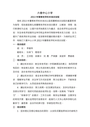 六套中心小学2013年暑期校本培训计划.docx