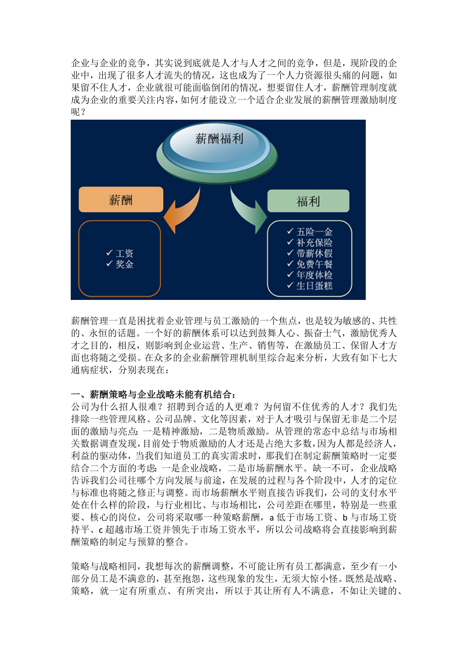 薪酬管理机制的“七大通病”(1).docx_第1页