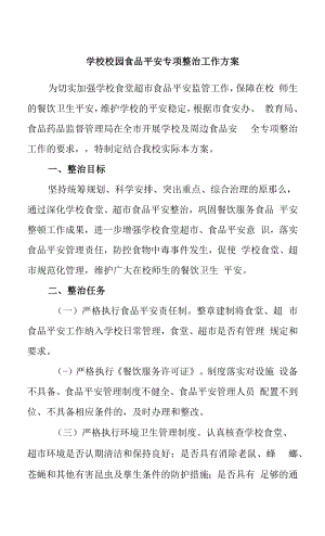 学校校园食品安全专项整治工作方案.docx