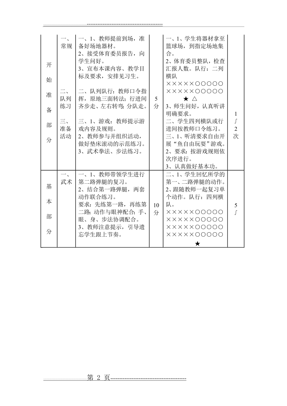 初中八年级体育课《武术》教案(4页).doc_第2页